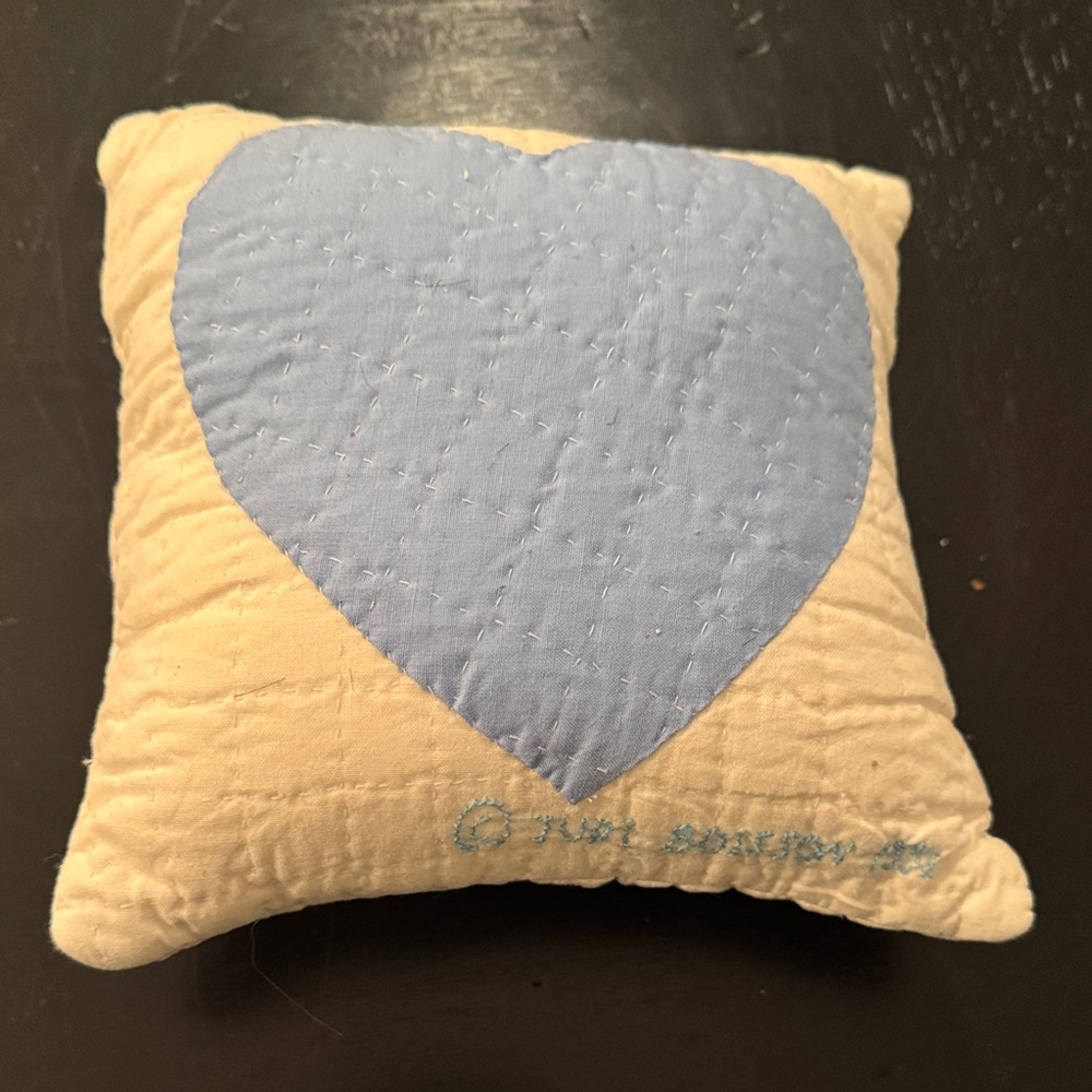 Blue Heart Decorative Pillow